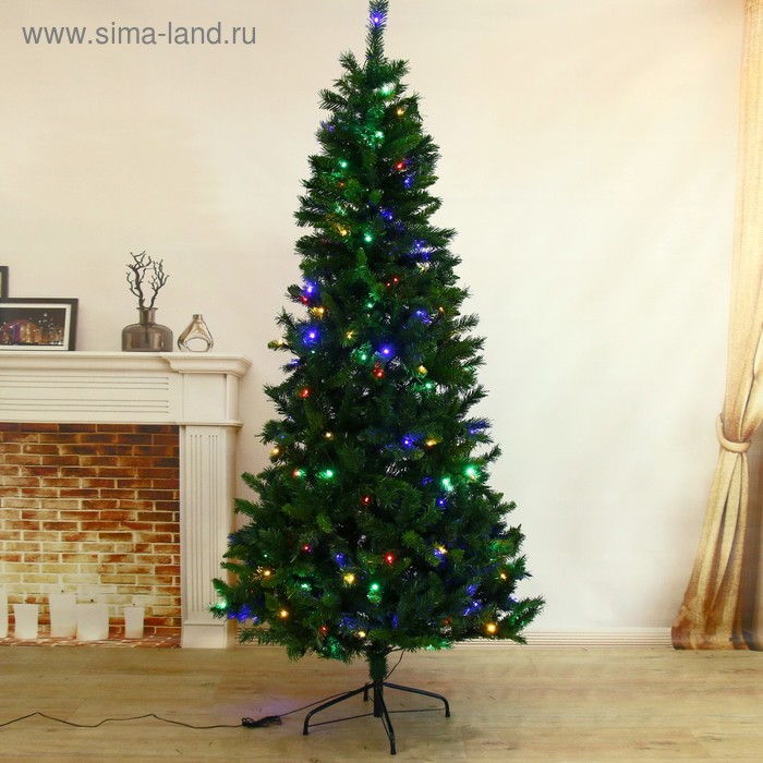 Ёлка фиброоптичесская Ёлка фиброоптичесская "Эксклюзив" цветные огоньки, 210 см d нижнего яруса 100 см 778 веток