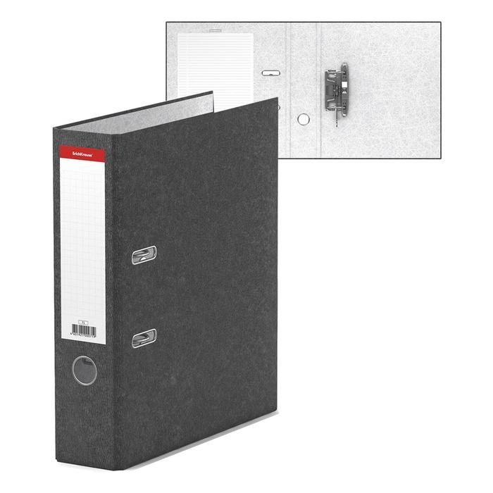 Папка-регистратор А4, 70 мм, ErichKrause Basic, собранная, мраморная, этикетка на корешке, серая, вместимость 450 листов Папка-регистратор А4, 70 мм, ErichKrause Basic, собранная, мраморная, этикетка на корешке, серая, вместимость 450 листов