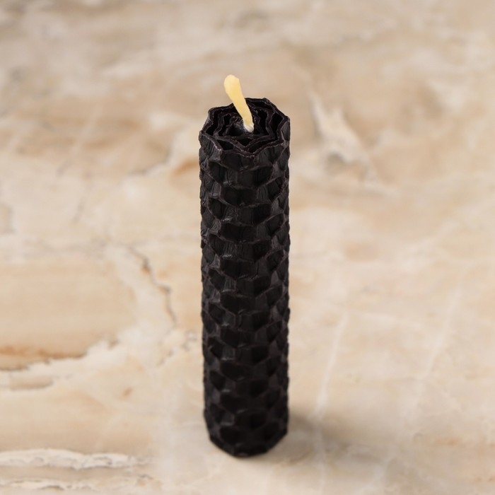 Набор свечей из вощины  Набор свечей из вощины "Перерождение и новое начало" , 3 шт, 8х1,7 см, 45 мин, черный
