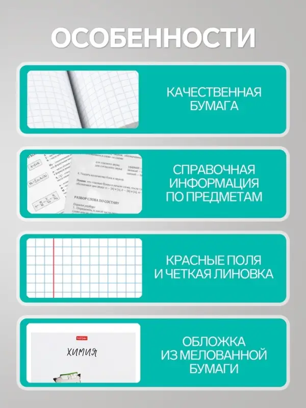 Предметная тетрадь по химии Hatber &laquo;Приключения кота Пирожка&raquo;, 48 листов, в клетку, со справочным материалом, обложка из мелованной бумаги