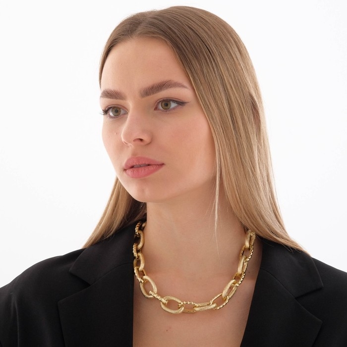 Колье «Цепь» объёмные овалы, цвет золото, L=45 см Колье «Цепь» объёмные овалы, цвет золото, L=45 см