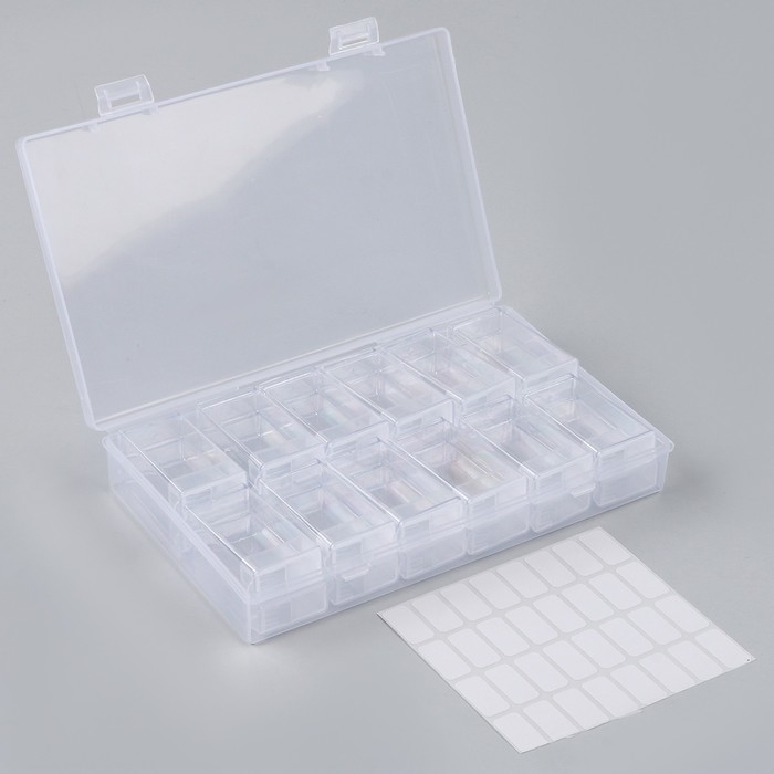 Органайзер для хранения страз алмазной мозаики, 24 секции Органайзер для хранения страз алмазной мозаики, 24 секции