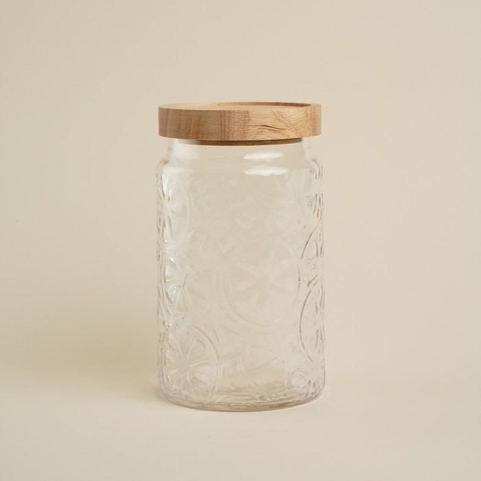 Банка стеклянная для хранения сыпучих продуктов SL Home «Валенсия», 2 л, 12×20,5 см, с деревянной крышкой Банка стеклянная для хранения сыпучих продуктов SL Home «Валенсия», 2 л, 12×20,5 см, с деревянной крышкой