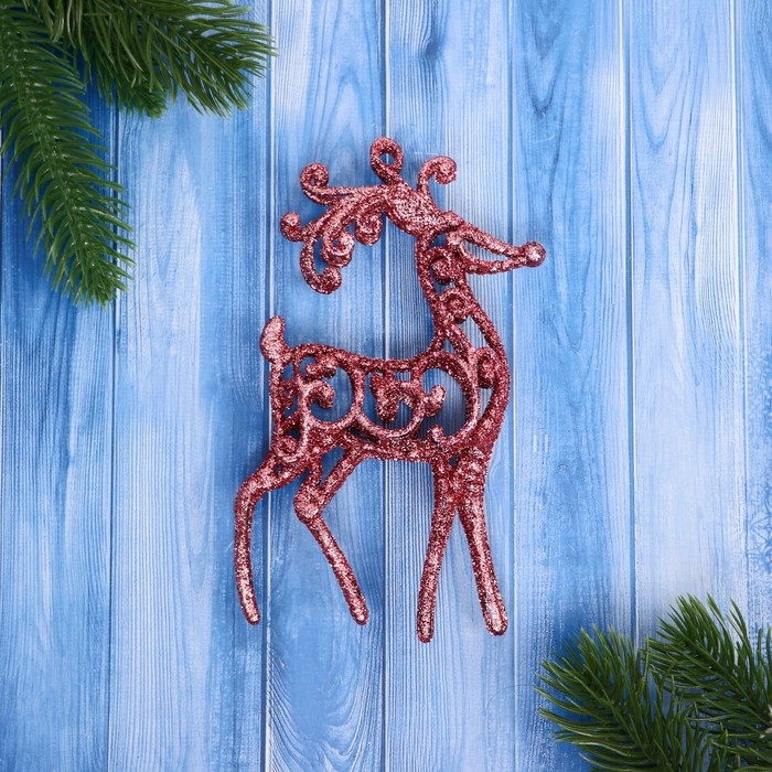 Украшение ёлочное Украшение ёлочное "Олень узорный блеск" 7х15 см, микс