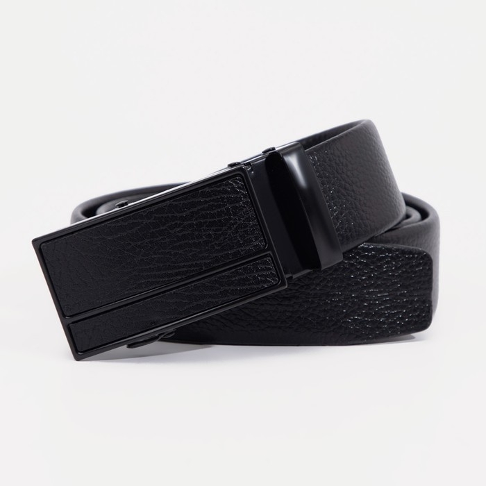 Ремень мужской, ширина 3.5 см, пряжка автомат МИКС, цвет чёрный Ремень мужской, ширина 3.5 см, пряжка автомат МИКС, цвет чёрный