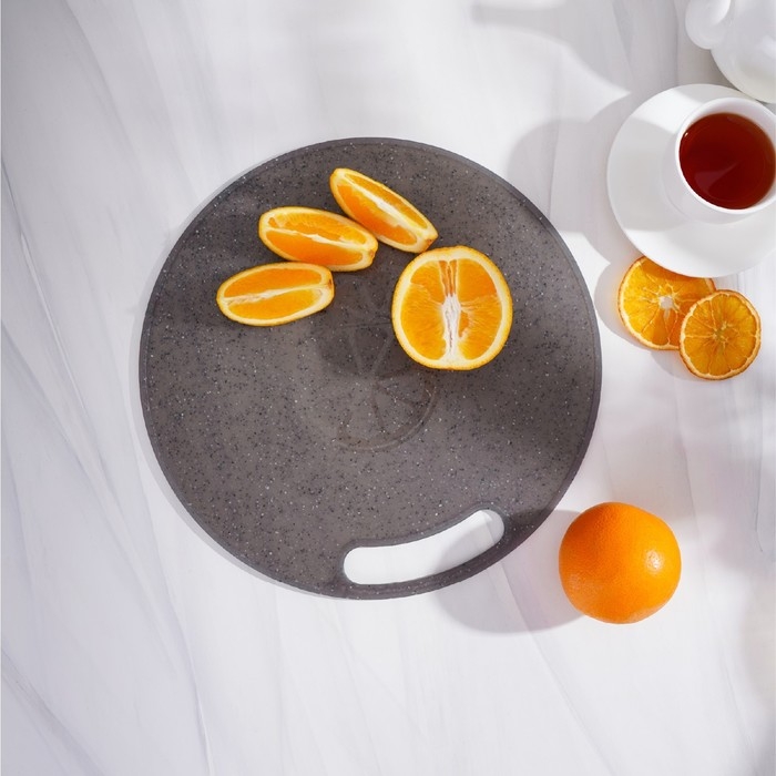 Доска разделочная круглая «Эко», d=31 см, цвет серый Доска разделочная круглая «Эко», d=31 см, цвет серый