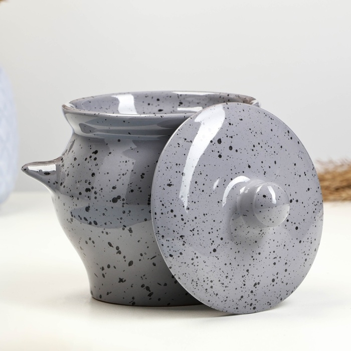 Горшок керамический для запекания №6, 0,65л / 12х12см, туман Горшок керамический для запекания №6, 0,65л / 12х12см, туман