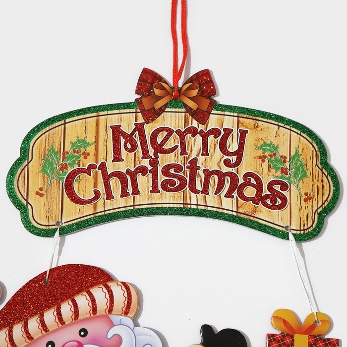 Декоративное украшение (подвеска)  Декоративное украшение (подвеска) "Дед мороз на санках" 43,5х30,5 см