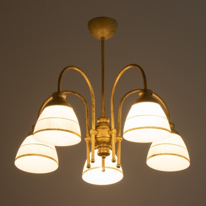 Люстра Люстра "Дэфия" 5хЕ27 40Вт золото 57х57х40 см BayerLux