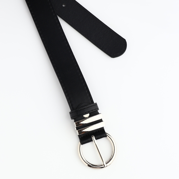 Ремень женский, ширина 3,5, винт, пряжка металл, цвет чёрный Ремень женский, ширина 3,5, винт, пряжка металл, цвет чёрный