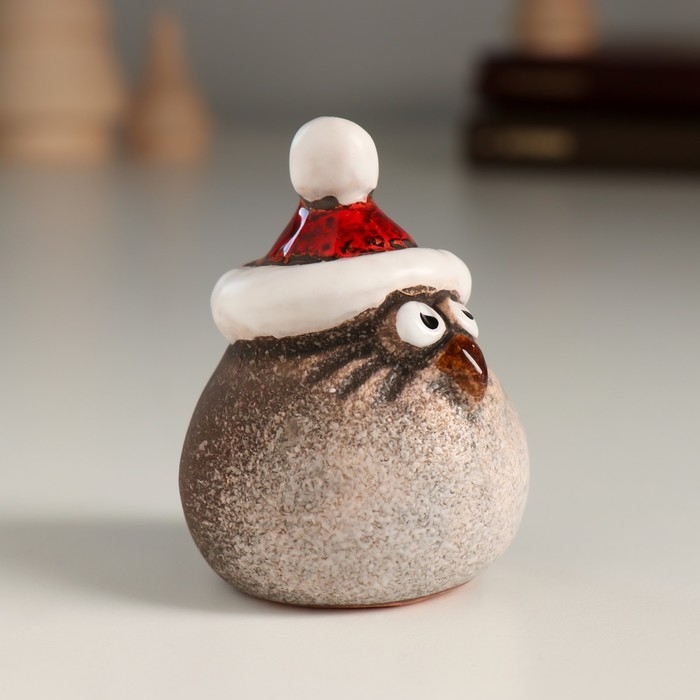 Сувенир керамика Сувенир керамика "Птенчик в красной шапочке" 4,8х4,9х6,3 см