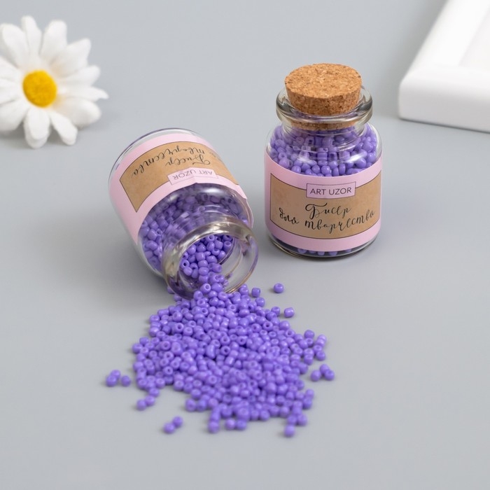 Бисер круглый 12/0 в бутылочке  Бисер круглый 12/0 в бутылочке "Глициния" 2х20 гр набор 2 шт