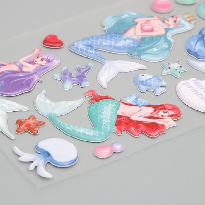 Наклейка пластик мягкие Наклейка пластик мягкие "Русалки" МИКС 24х10 см
