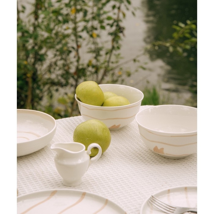 Набор салатников фарфоровых SL Home «Гатто», 700 мл, d=15 см, цвет белый