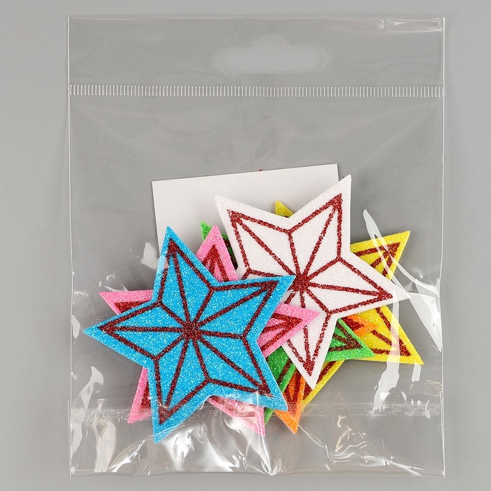 Набор наклеек из EVA  Набор наклеек из EVA "Звёздочки", 6 шт, цвет МИКС