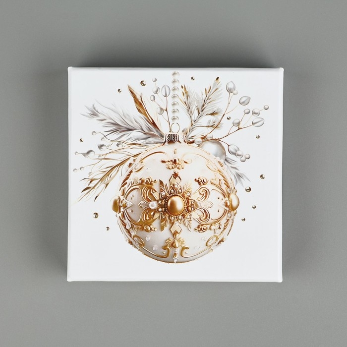 Набор подарочных коробок 10 в 1 «Белая роскошь», 10.2 х 10.2 х 6–28.2 х 28.2 х 15 см, Новый год