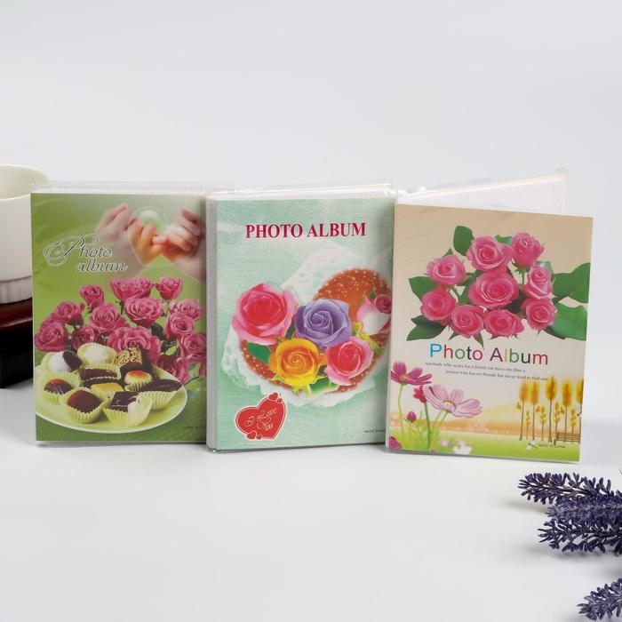 Фотоальбом на 36 фото 10х15 см  Фотоальбом на 36 фото 10х15 см "Букет цветов" МИКС, 16х12 см