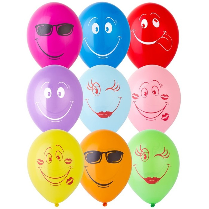 Шар латексный 12 Шар латексный 12" «Улыбка», набор 50 шт., цвета МИКС