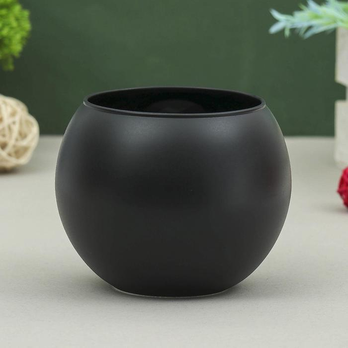 Ваза Ваза "Пять вечеров" чёрная матовая, шаровая 10х12х12см, 1л