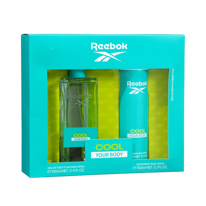 Подарочный набор косметики женский Reebok Cool Your Body: туалетная вода, 100 мл + дезодорант, 150 мл
