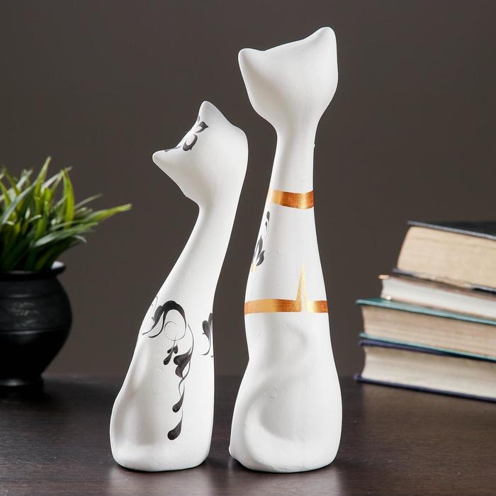 Фигура Фигура "Love Коты" набор 2шт белые 7х9х29см