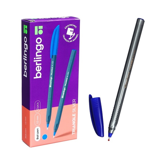 Ручка шариковая 1.0 мм, Triangle Silver, чернила синие, трёхгранная Ручка шариковая 1.0 мм, Triangle Silver, чернила синие, трёхгранная