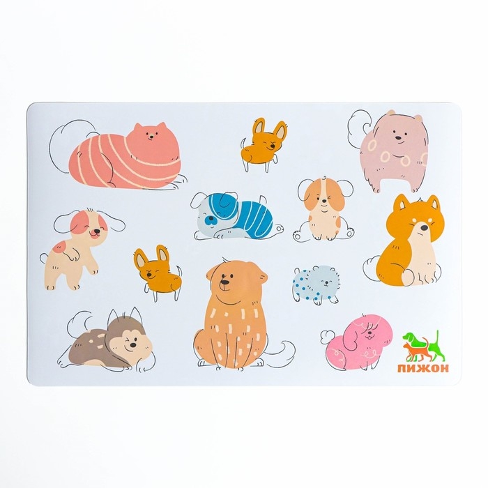 Коврик под миску  Коврик под миску "Пижон" с нескользящим основанием 43 х 28 см "Собаки"