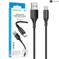 Кабель Borofone BX54, Type-C - USB, 2.4 А, 1 м, нейлоновая оплётка, чёрный