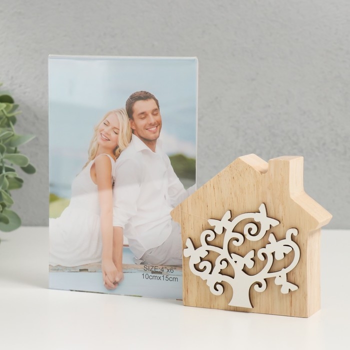 Фоторамка дерево 10х15 см  Фоторамка дерево 10х15 см "Дерево у дома" 18х3х15 см