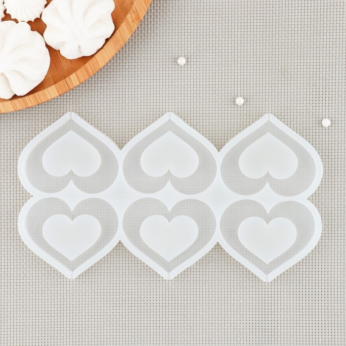 Силиконовый молд для леденцов и шоколада «Сердце», 6×4,5 см, цвет прозрачный Силиконовый молд для леденцов и шоколада «Сердце», 6×4,5 см, цвет прозрачный