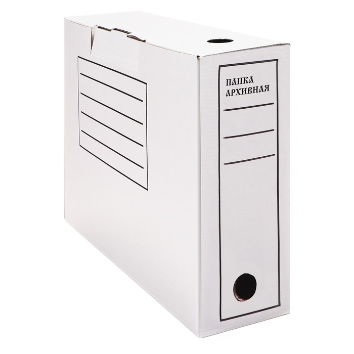 Короб архивный с клапаном А4, Calligrata, 100 мм, до 900 л, микрогофрокартон, белый Короб архивный с клапаном А4, Calligrata, 100 мм, до 900 л, микрогофрокартон, белый