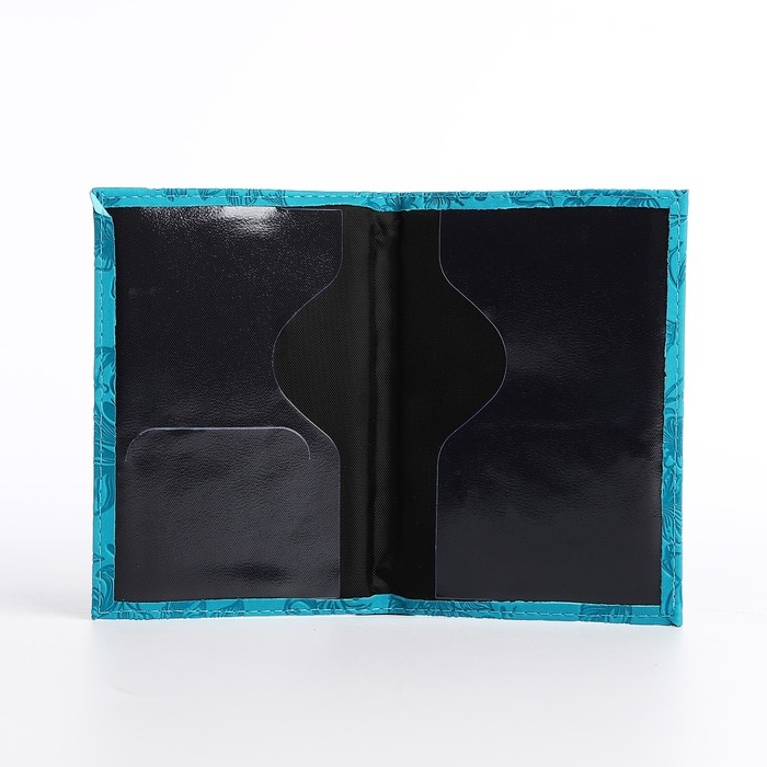 Обложка для паспорта, цвет бирюзовый Обложка для паспорта, цвет бирюзовый