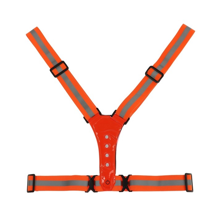 Жилет сигнальный, светоотражающий с регулируемым размером, оранжевый, LED сигнал, 4 режима Жилет сигнальный, светоотражающий с регулируемым размером, оранжевый, LED сигнал, 4 режима