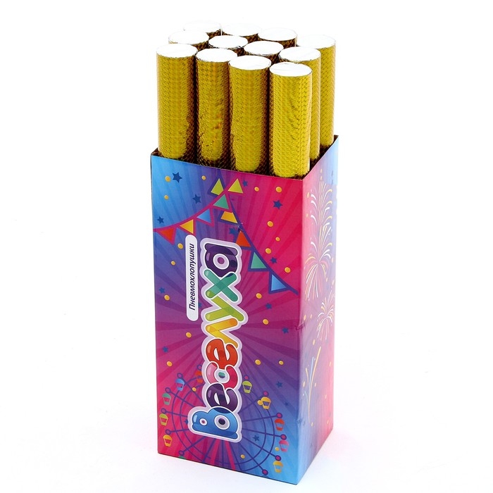 Пневмохлопушка &laquo;Голография&raquo;, 60 см, золотое конфетти