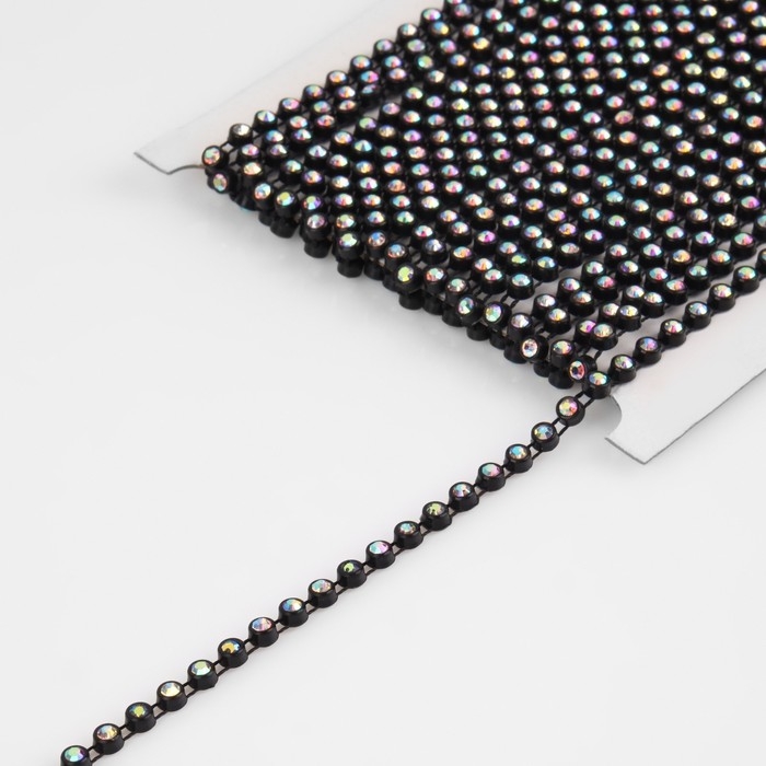Стразы на нитях, с голографией, 4 мм, 9 ± 1 м, цвет чёрный Стразы на нитях, с голографией, 4 мм, 9 ± 1 м, цвет чёрный
