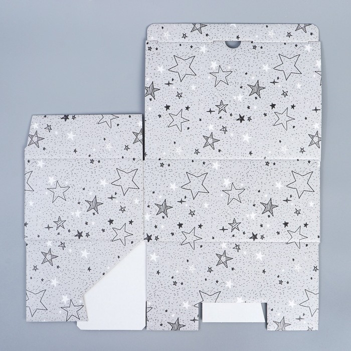 Коробка подарочная сборная, упаковка, «Звёзды», 22 х 15 х 10 см