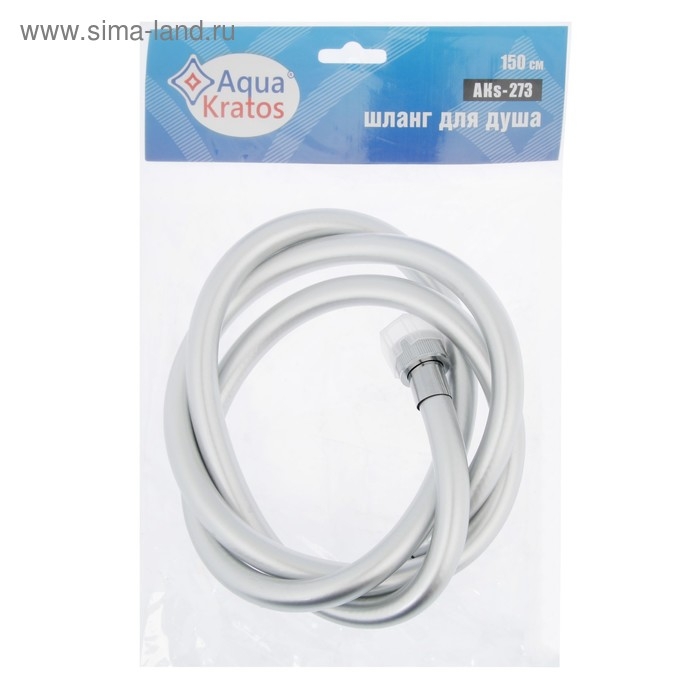 Душевой шланг AquaKratos, 150 см, нейлоновый, серый Душевой шланг AquaKratos, 150 см, нейлоновый, серый
