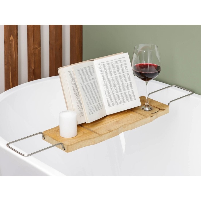 Полка для ванной SAVANNA SPA, 74-95×20,3×2,5 см, бамбук Полка для ванной SAVANNA SPA, 74-95×20,3×2,5 см, бамбук