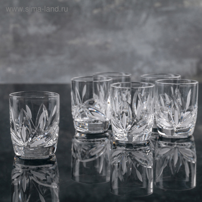 Набор стопок хрустальных для вина «Камыши», 35 мл, 6 шт Набор стопок хрустальных для вина «Камыши», 35 мл, 6 шт