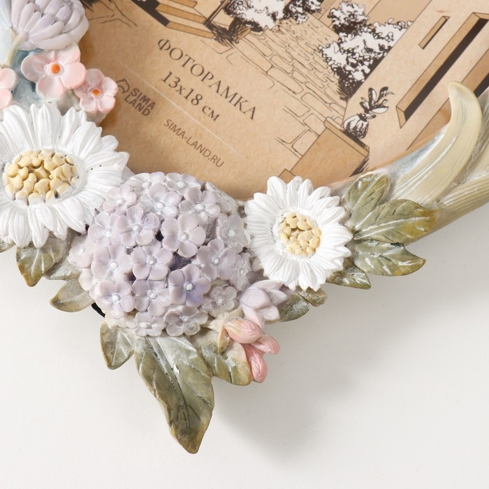 Фоторамка полистоун 13х18 см Фоторамка полистоун 13х18 см "Летний букет" пастельные оттенки 17х2,1х23,4 см