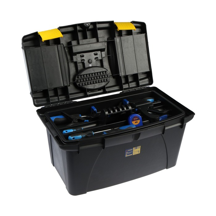 Ящик для инструмента ТУНДРА, 22 Ящик для инструмента ТУНДРА, 22", 565 х 325 х 290 мм, пластиковый, лоток, два органайзера