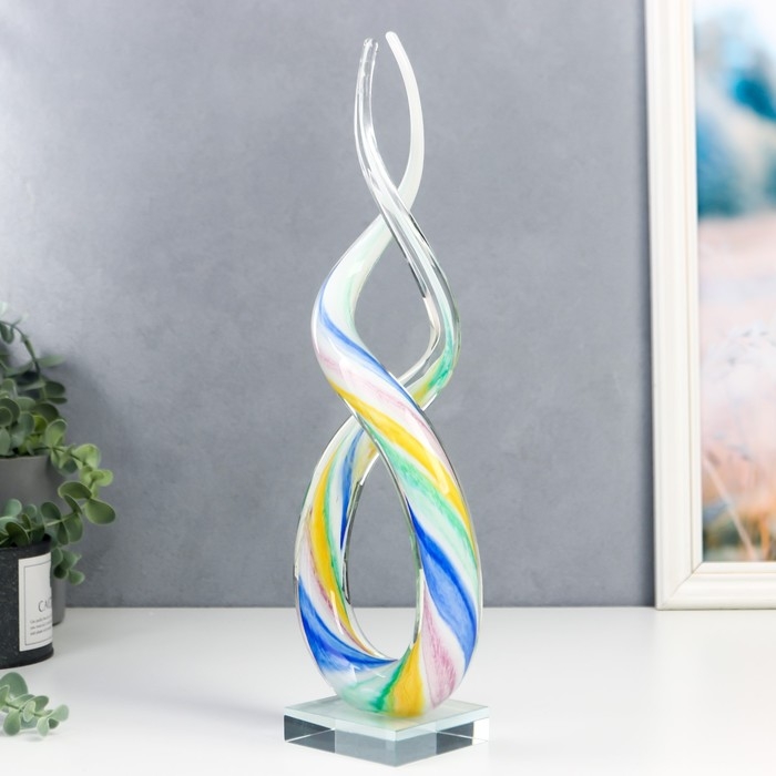 Сувенир интерьерный стекло  Сувенир интерьерный стекло "Виток" под муранское стекло 38х4х14 см