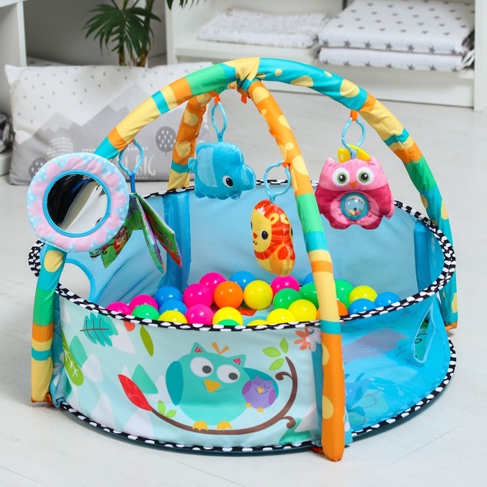 Развивающий коврик с дугами «Совушка», бортик, 77х76 см. Развивающий коврик с дугами «Совушка», бортик, 77х76 см.