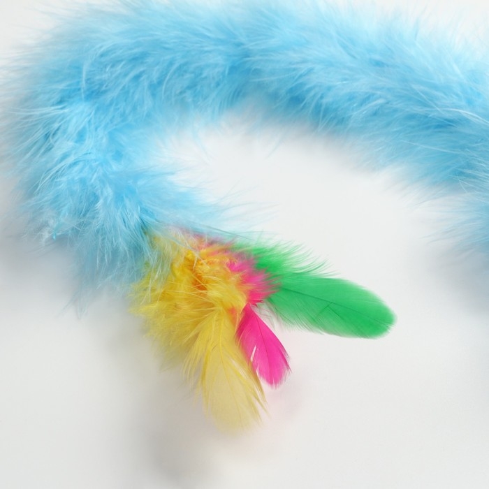 Дразнилка меховая  Дразнилка меховая "Длинный хвост", голубая