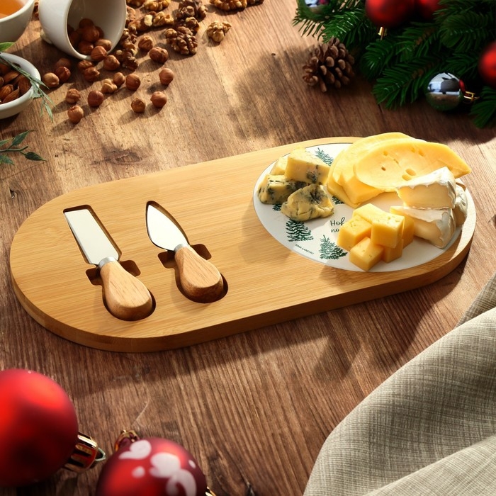 Новый год. Набор для подачи сыра «Новый год подарит сказку», 18 х 36 см Новый год. Набор для подачи сыра «Новый год подарит сказку», 18 х 36 см