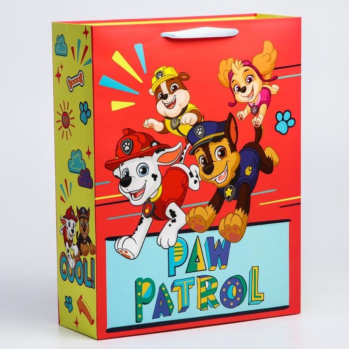 Пакет подарочный, 31х40х11 см, упаковка, Щенячий патруль