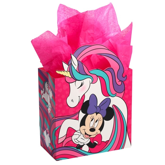 Пакет с бумагой тишью, Единорог, Минни Маус, 22х22х12 см Пакет с бумагой тишью, Единорог, Минни Маус, 22х22х12 см