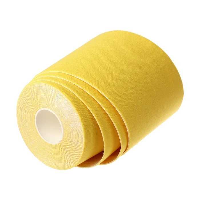 Кинезио - тейп, 7,5 см × 5 м, цвет жёлтый Кинезио - тейп, 7,5 см × 5 м, цвет жёлтый