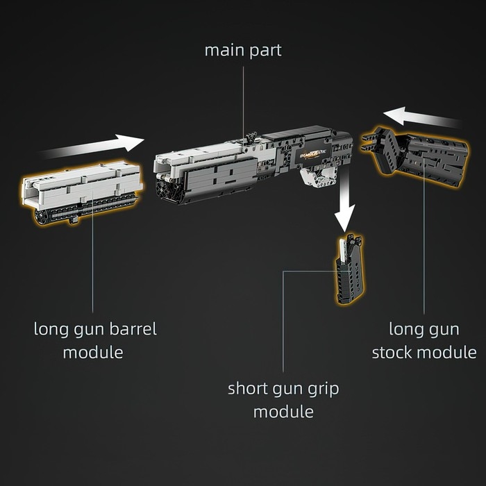Конструктор «Техно. Дробовик», 2 варианта сборки, 880 деталей Конструктор «Техно. Дробовик», 2 варианта сборки, 880 деталей
