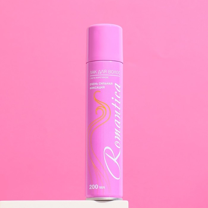 Лак для волос  Лак для волос "Романтика" очень сильная фиксация с В-каротином, 200 мл